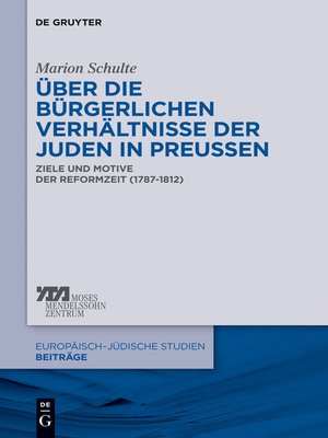 cover image of Über die bürgerlichen Verhältnisse der Juden in Preußen